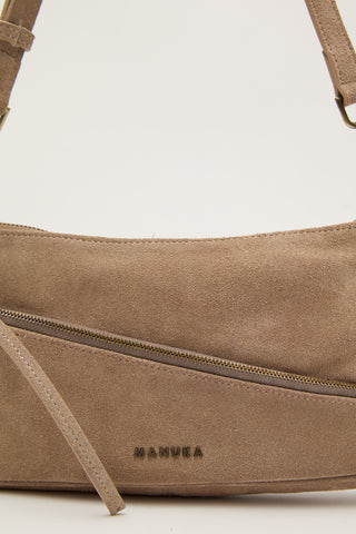 Mari Suede Baguette Bag Sand