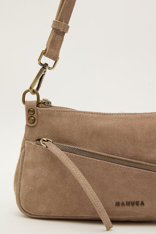 Mari Suede Baguette Bag Sand