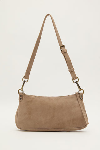 Mari Suede Baguette Bag Sand