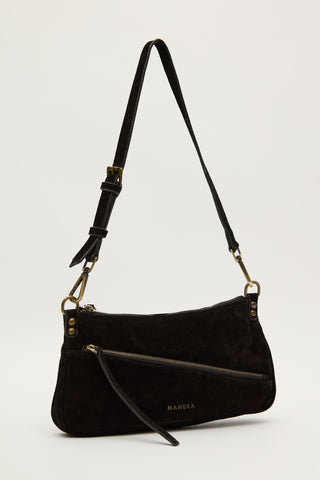 Mari Suede Baguette Bag Black