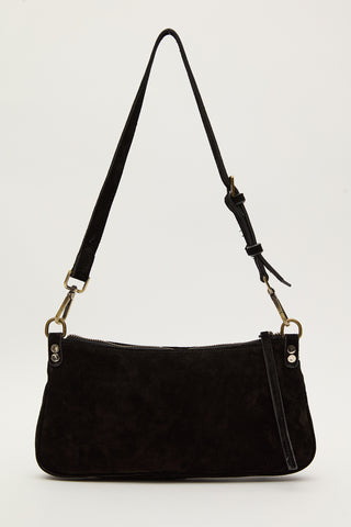 Mari Suede Baguette Bag Black