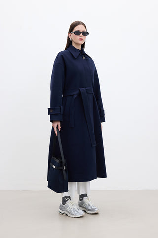 Andy Oversized Cachet Coat Navy Blue