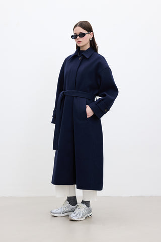 Andy Oversized Cachet Coat Navy Blue