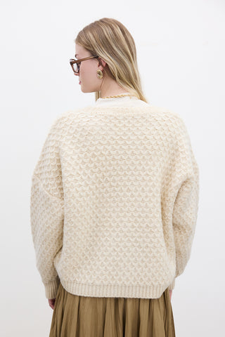 Patterned Knit Sweater Beige