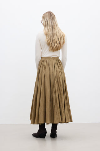 Pleated Maxi Skirt Sand