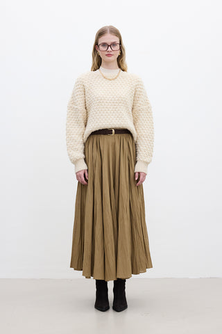 Pleated Maxi Skirt Sand