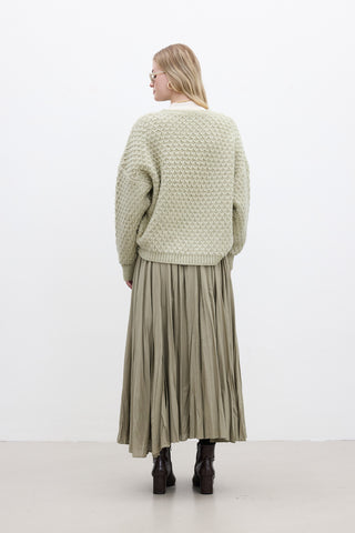 Pleated Maxi Skirt Pistachio