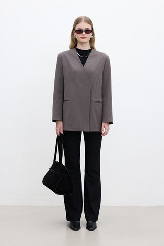 Classic Belted Blazer Mink