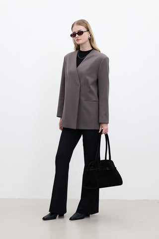 Classic Belted Blazer Mink