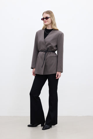 Classic Belted Blazer Mink