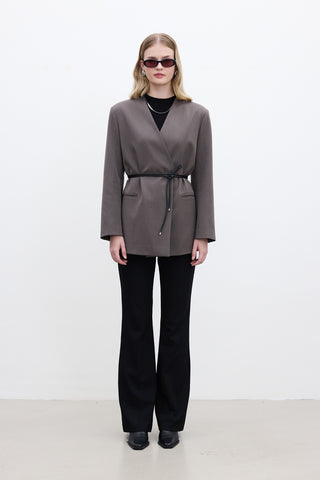 Classic Belted Blazer Mink