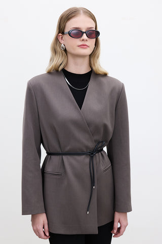 Classic Belted Blazer Mink