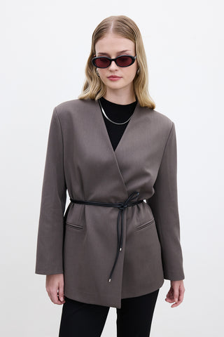 Classic Belted Blazer Mink