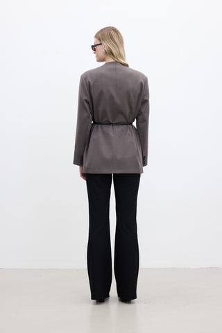 Classic Belted Blazer Mink