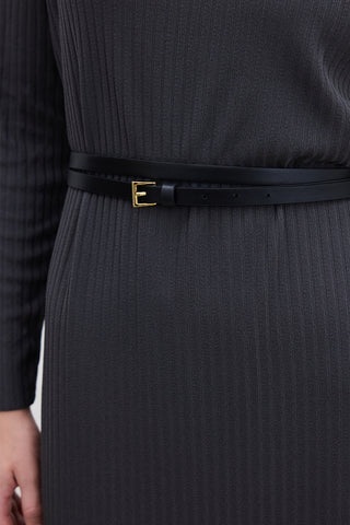 Wrap Belt With Square Buckle Black