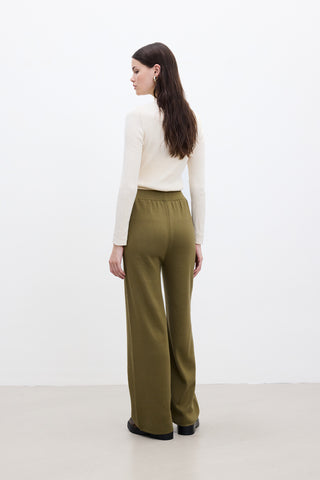 Straight Leg Knit Pants Green