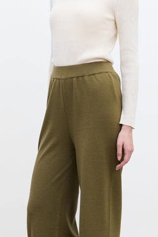 Straight Leg Knit Pants Green