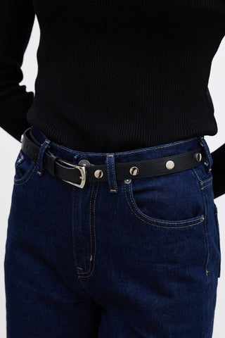 Metal Studded Belt Black