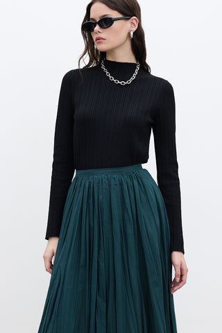 Pleated Maxi Skirt Green