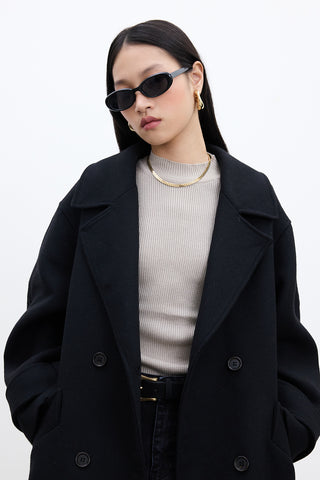 Italian Premium Cachet Coat Black