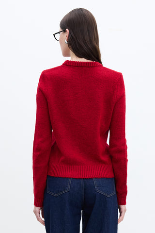 Crew Neck Fit Knitwear Sweater Red