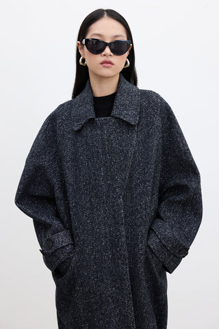 Asymmetric Cachet Coat Black