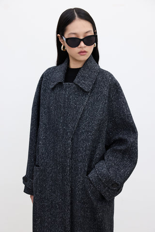 Asymmetric Cachet Coat Black