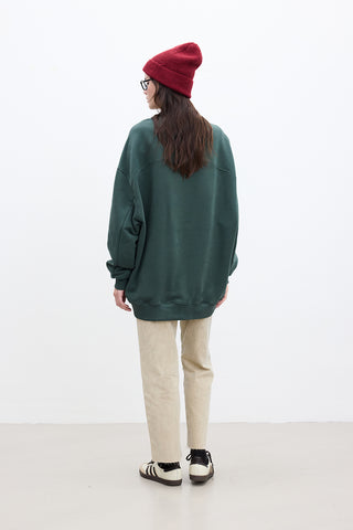 Printed Oversized Sweatshirt Green