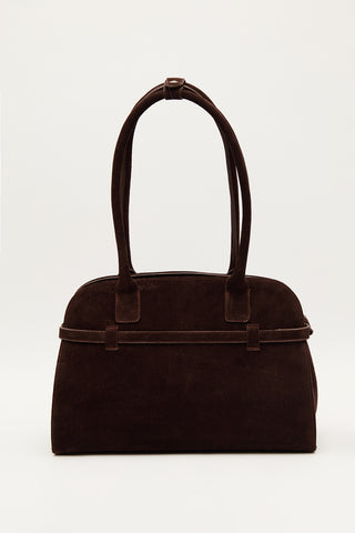 Belted Faux Leather Bag Brown