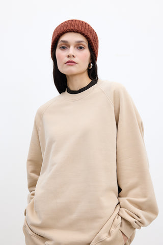 OVERSIZE BASIC SWEATSHIRT CAMEL