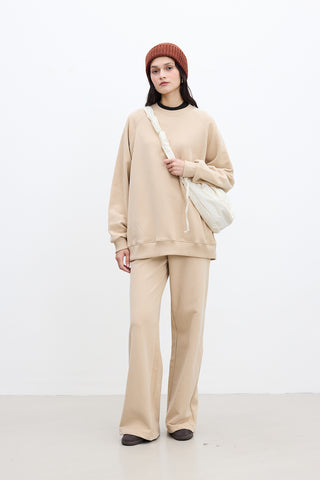 OVERSIZE BASIC SWEATSHIRT CAMEL