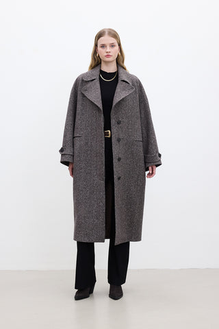 Asymmetric Cachet Coat Mink