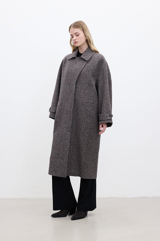 Asymmetric Cachet Coat Mink