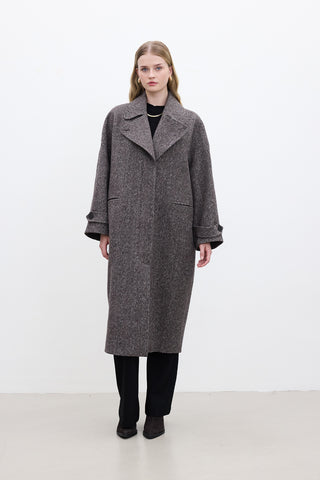 Asymmetric Cachet Coat Mink