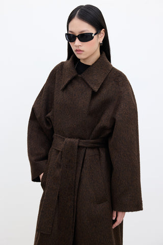 Diana Maxi Premium Coat Dark Brown