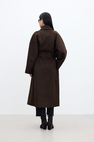 Diana Maxi Premium Coat Dark Brown