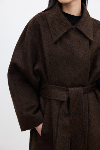 Diana Maxi Premium Coat Dark Brown