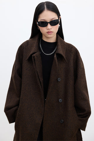 Diana Maxi Premium Coat Dark Brown