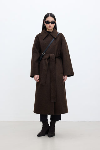 Diana Maxi Premium Coat Dark Brown