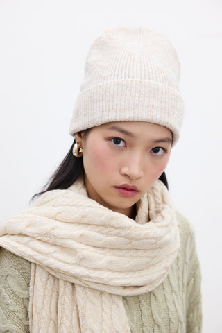 Cable-Knit Scarf Beige