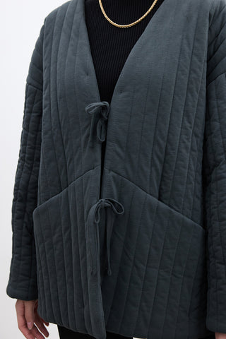 Quilted Belted Jacket Anthracite