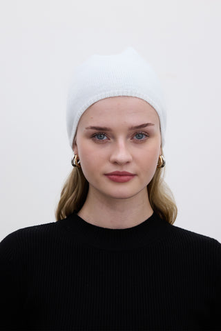 Lightweight Knit Beanie Ecru