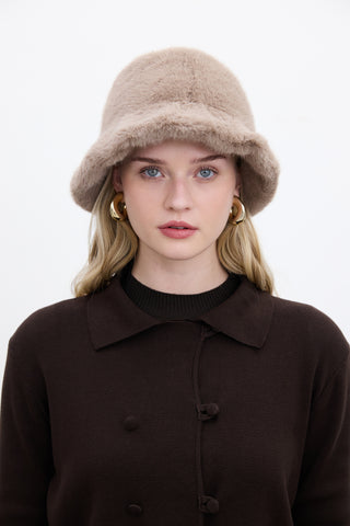 Faux Fur Bucket Hat Mink