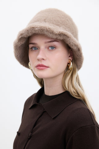 Faux Fur Bucket Hat Mink