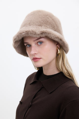 Faux Fur Bucket Hat Mink