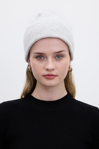 Ribbed Knit Beanie Light Grey