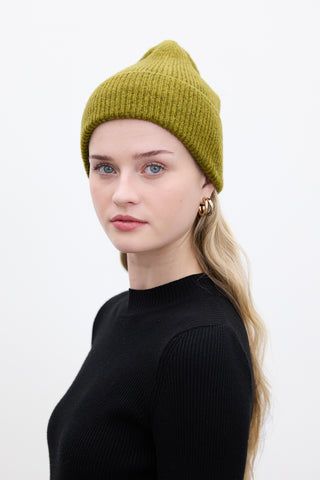 Ribbed Knit Beanie Pistachio Green