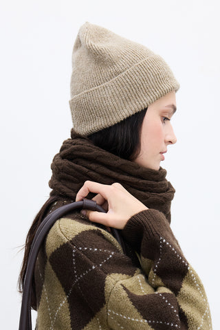 Ribbed Knit Beanie Mink