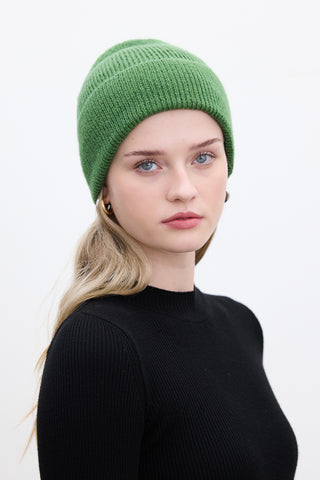 Ribbed Knit Beanie Green