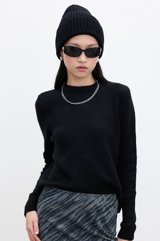 Crew Neck Fit Knitwear Sweater Black